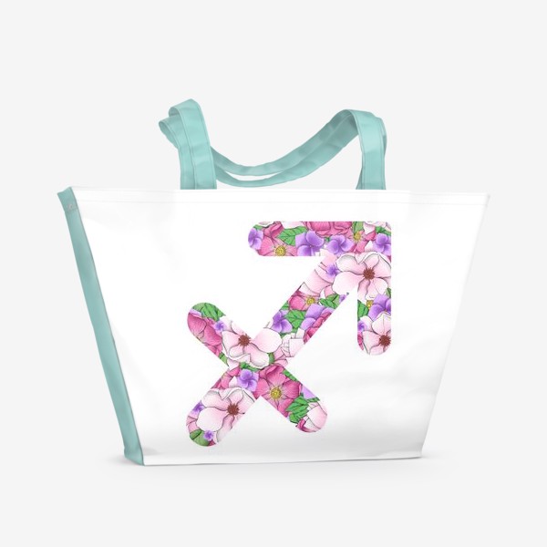 Пляжная сумка «Цветочный гороскоп. Стрелец»