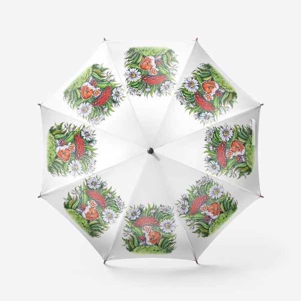 Зонт «Лисичка, лесная жительница»