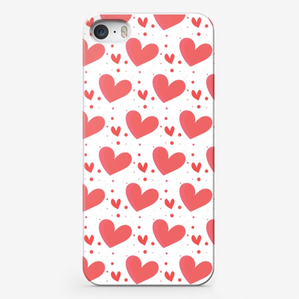 Чехол iPhone «паттерн с сердечками »