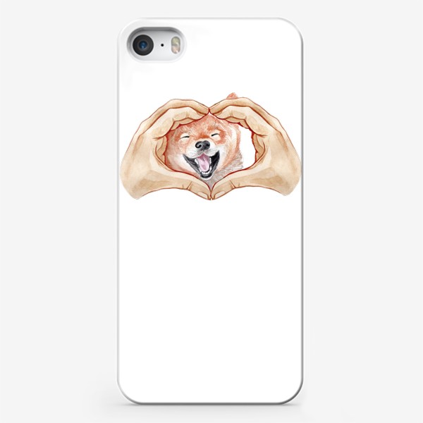 Чехол iPhone «Собака руки сердце»