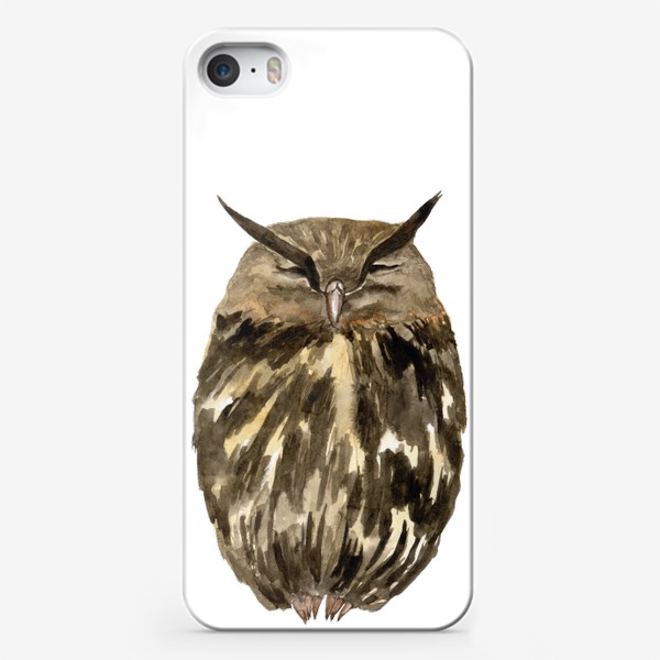 Чехол iPhone «Филин / сова акварельная птица»