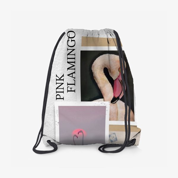 Рюкзак «Розовые фламинго - летний коллаж с фото и рисунком»