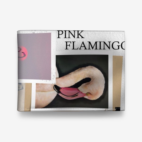 Кошелек «Розовые фламинго - летний коллаж с фото и рисунком»