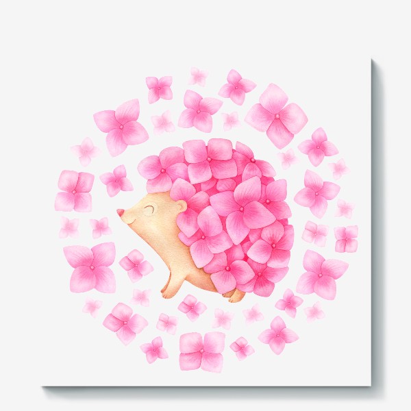 Холст «Цветущий ёж 2. Цветы розовой гортензии»