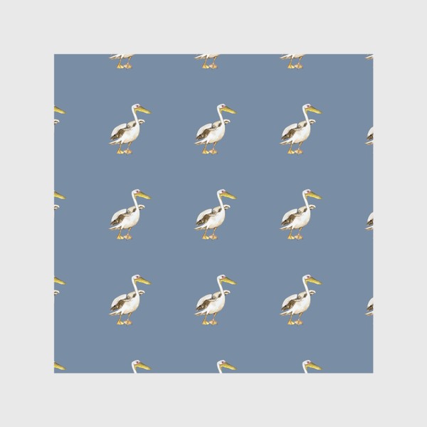 Скатерть «Паттерн белый пеликан птица акварельная»