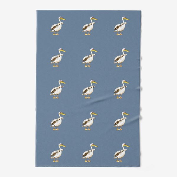 Полотенце «Паттерн белый пеликан птица акварельная»
