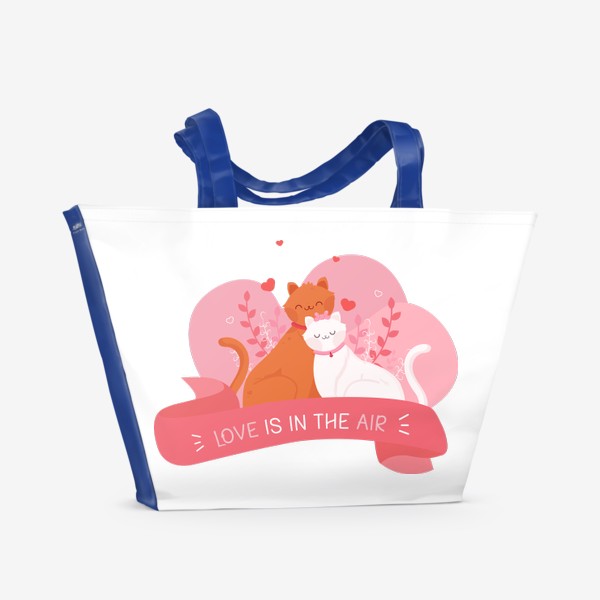 Пляжная сумка «Два милых влюбленных котика»