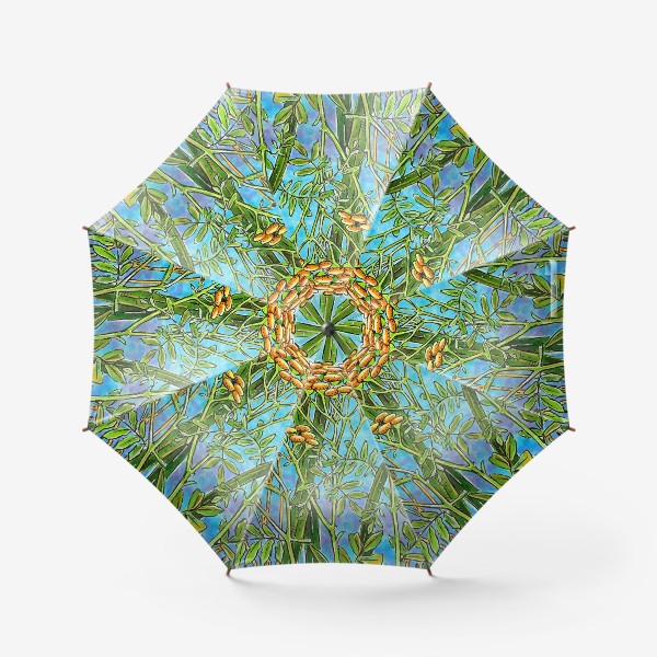 Зонт «Пижма, цветы, трава, круг»