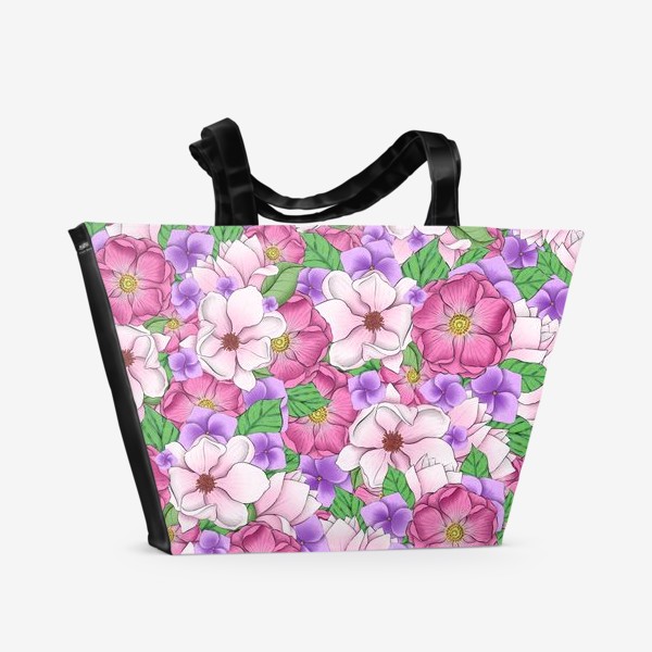 Пляжная сумка «Цветочный фон»