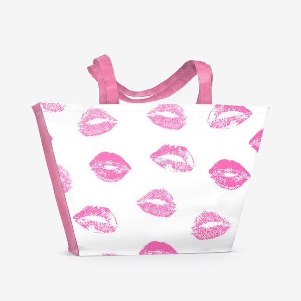 Пляжная сумка «Pink Kisses Pattern»