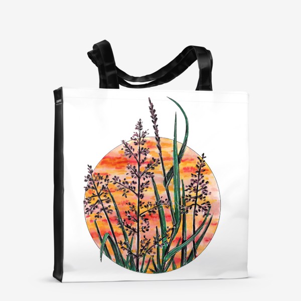 Сумка-шоппер «Летние травы, трава, закат»