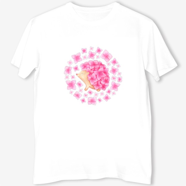 Футболка «Цветущий ёж 2. Цветы розовой гортензии»
