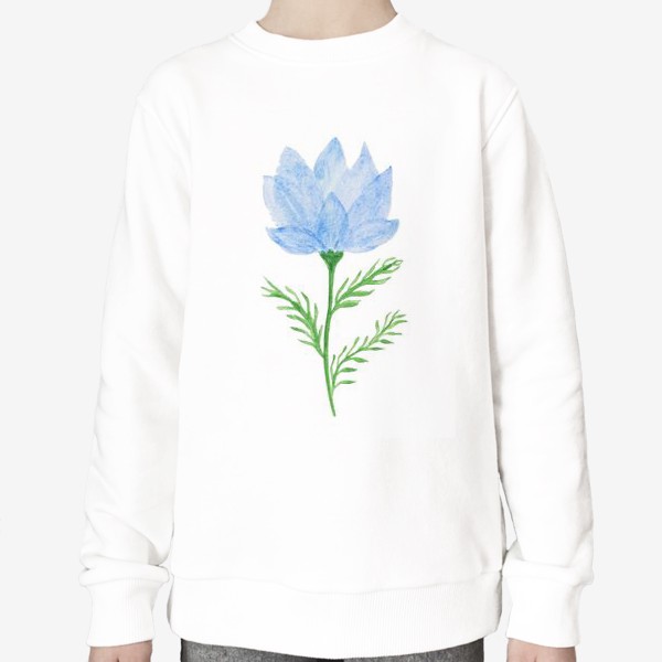 Свитшот «Голубой прозрачный цветок»
