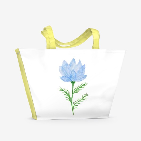 Пляжная сумка «Голубой прозрачный цветок»