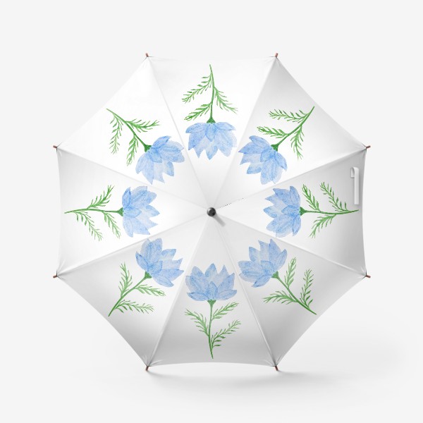 Зонт &laquo;Голубой прозрачный цветок&raquo;