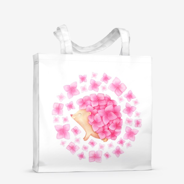 Сумка-шоппер «Цветущий ёж 2. Цветы розовой гортензии»