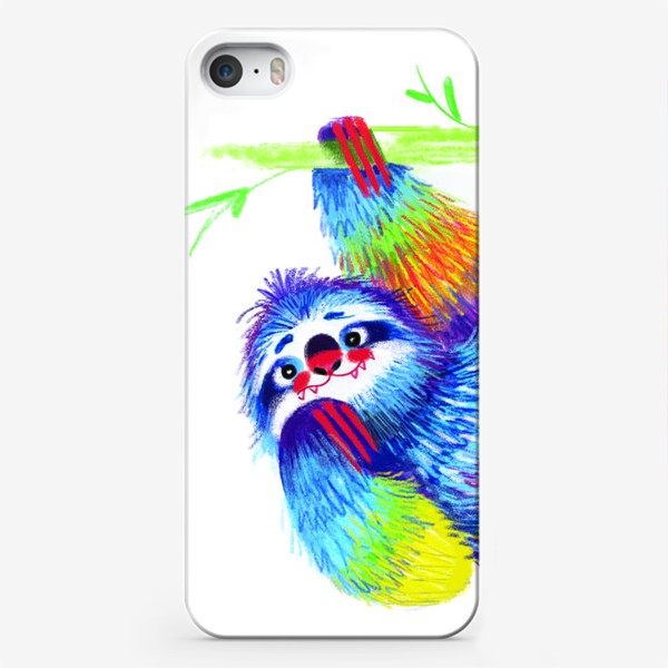 Чехол iPhone «Радужный ленивец»