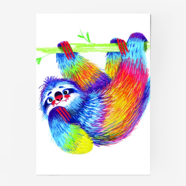Постер «Радужный ленивец»
