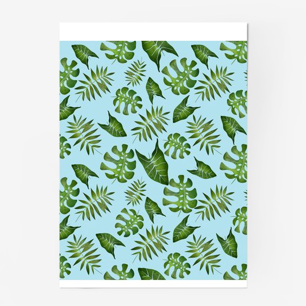 Постер &laquo;Тропические листья. Акварель.&raquo;