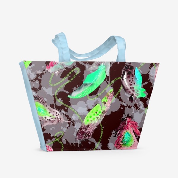 Пляжная сумка «Зеленые перышки»