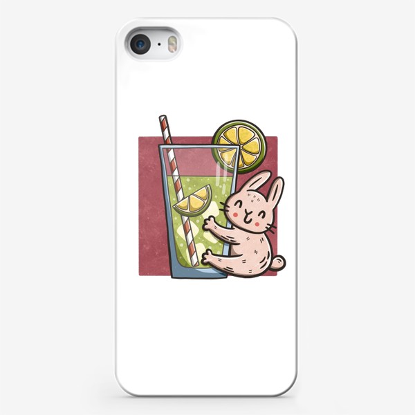 Чехол iPhone «Милый зайчик и лимонад с лаймом»