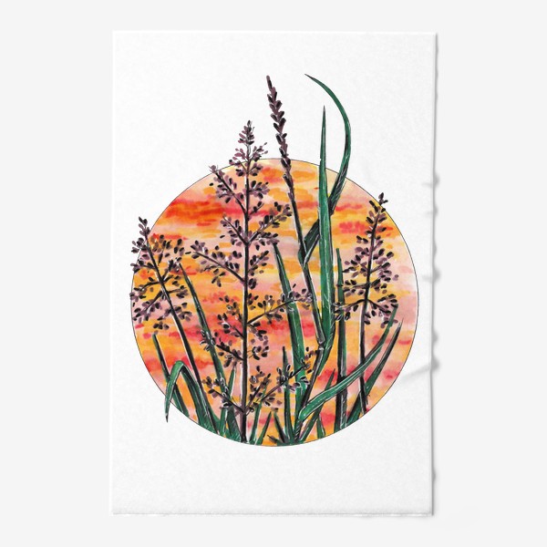 Полотенце &laquo;Летние травы, трава, закат&raquo;