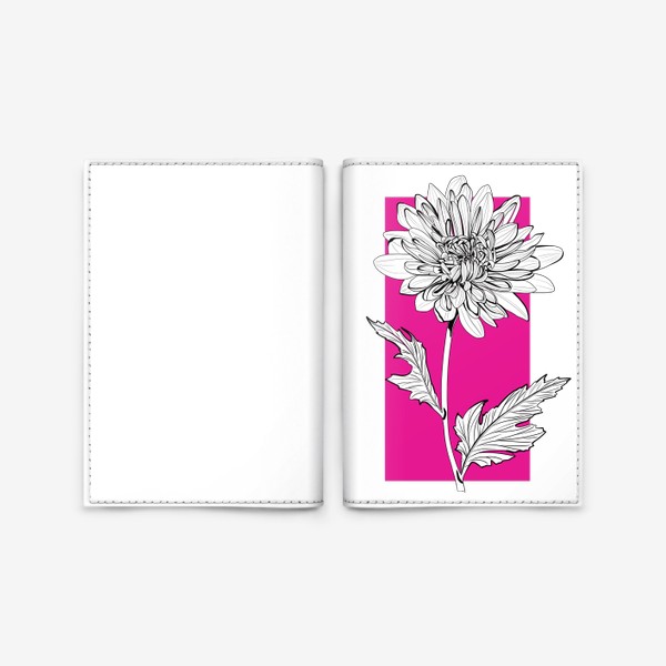 Обложка для паспорта «Астра на розовом фоне»