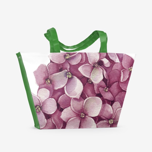 Пляжная сумка «розовая гортензия»