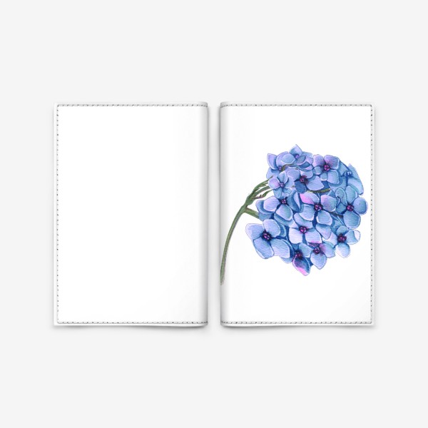 Обложка для паспорта «Синяя гортензия»