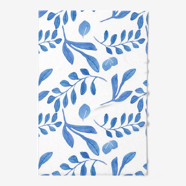 Полотенце «Паттерн голубые листья »