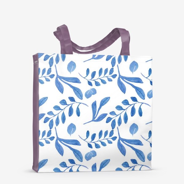 Сумка-шоппер «Паттерн голубые листья »