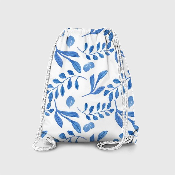 Рюкзак «Паттерн голубые листья »