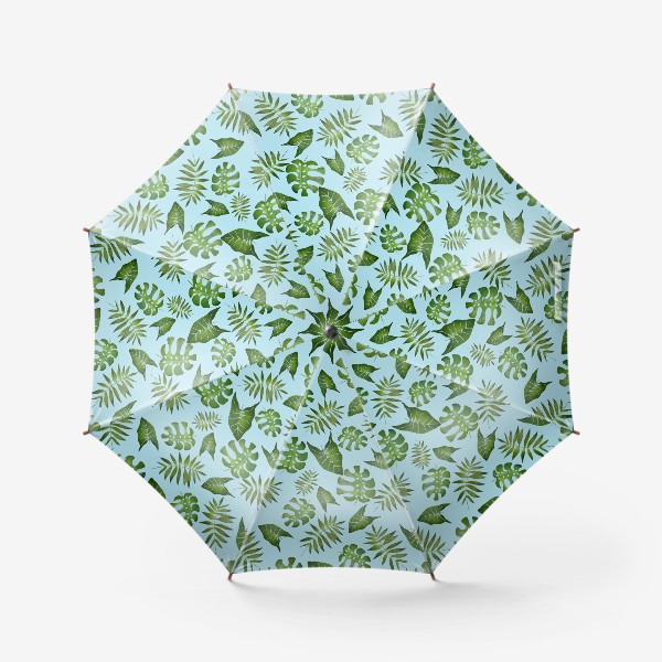 Зонт «Тропические листья. Акварель.»