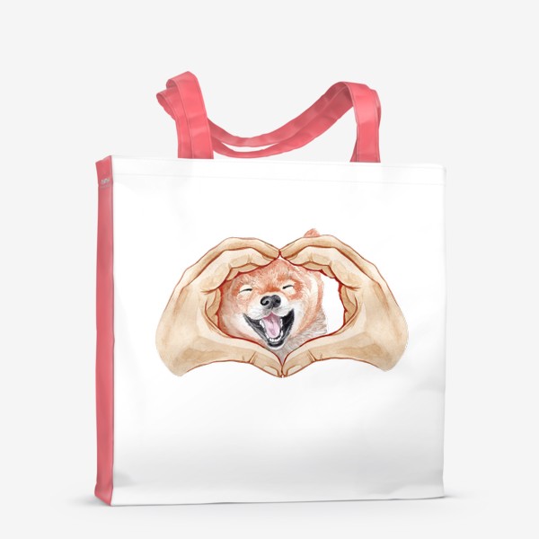 Сумка-шоппер «Собака руки сердце»