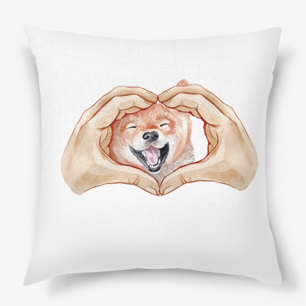 Подушка «Собака руки сердце»
