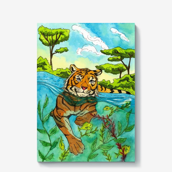 Холст «Тигр в тропиках»