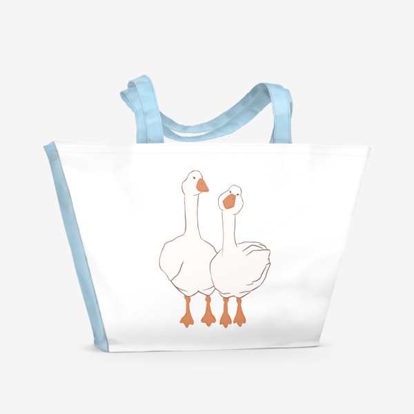 Пляжная сумка «Влюблённые гуси»