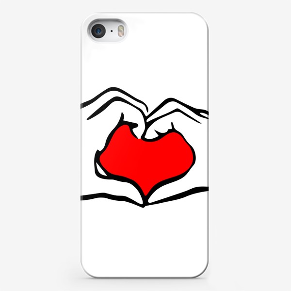 Чехол iPhone «Руки держат красное сердце / С Днём рождения / С Днём святого Валентина»