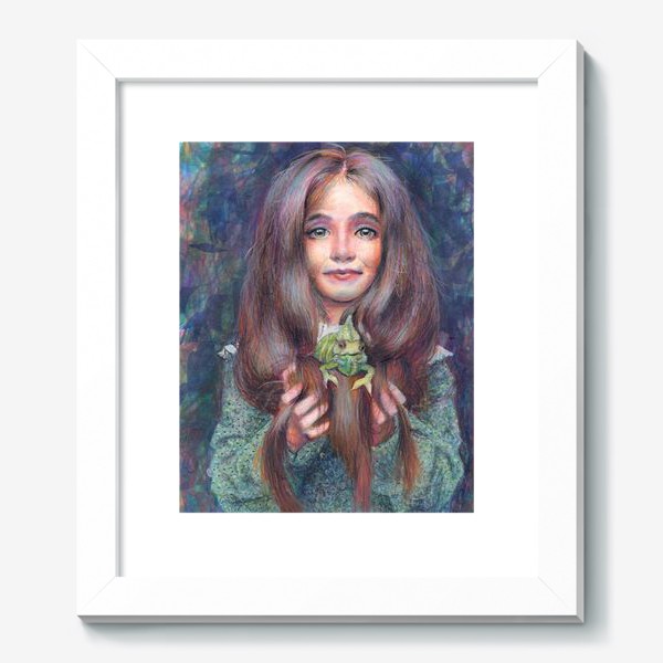 Картина «Девочка, ящерица, зеленый»