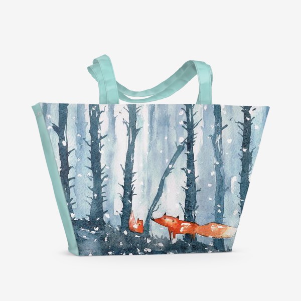 Пляжная сумка «лисы в лесу»