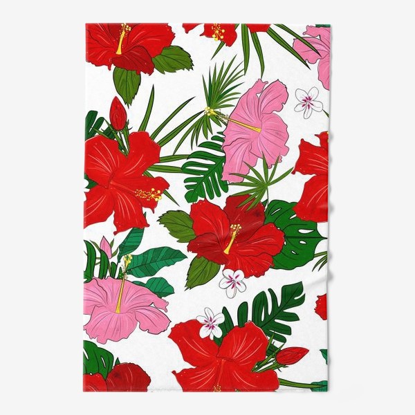Полотенце «тропические цветы и пальмы»