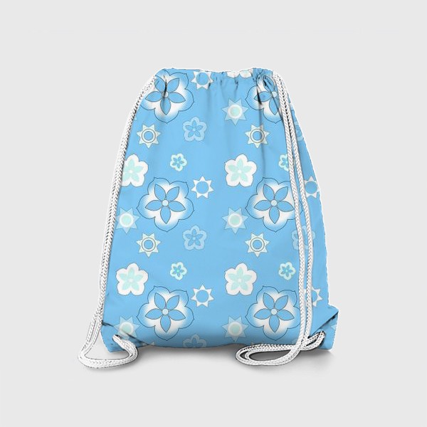 Рюкзак «Цветы-звезды в синих тонах»