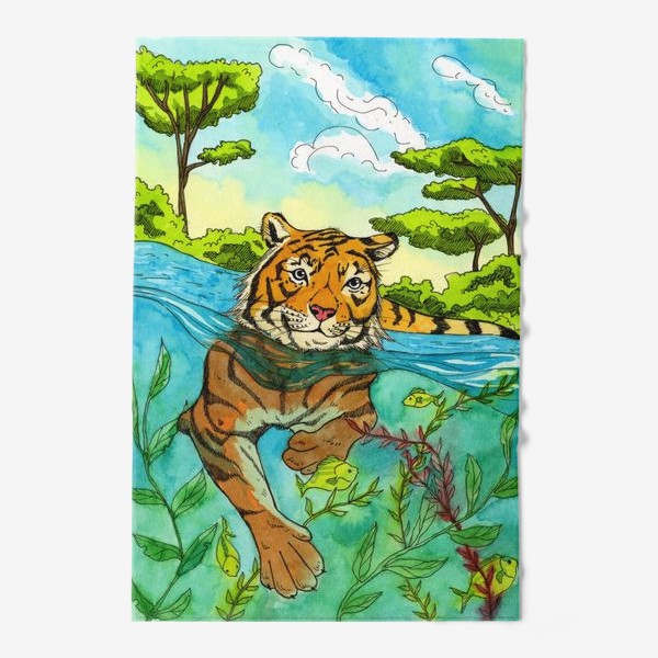 Полотенце «Тигр в тропиках»