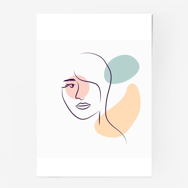Постер «Минималистичный женский портрет. Нежность, красота, любовь к себе»
