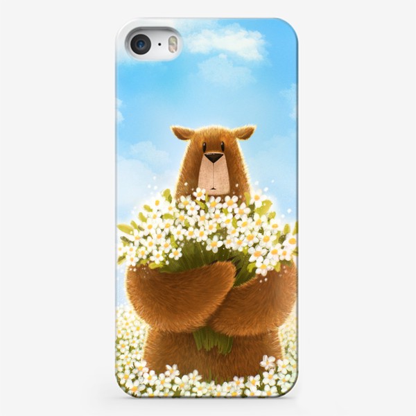 Чехол iPhone «Медведик с ромашками »