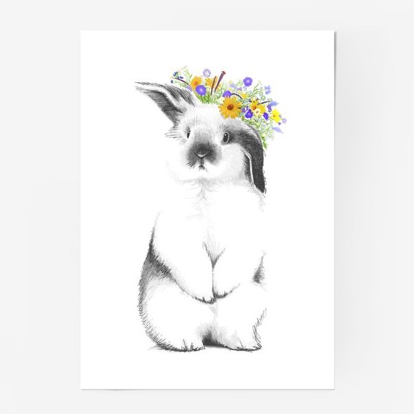 Постер «Кролик с венком»