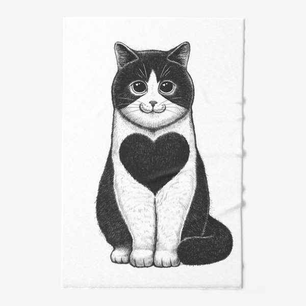 Полотенце «Кот с сердцем»