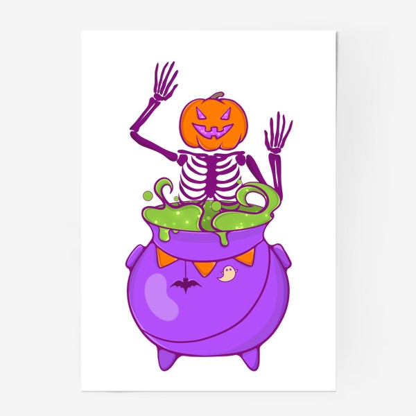 Постер «Хэллоуин Скелет»