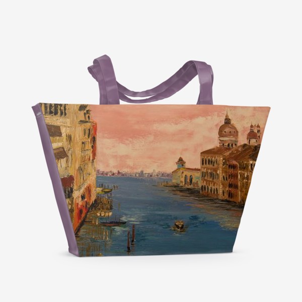 Пляжная сумка «Венеция в розовом»