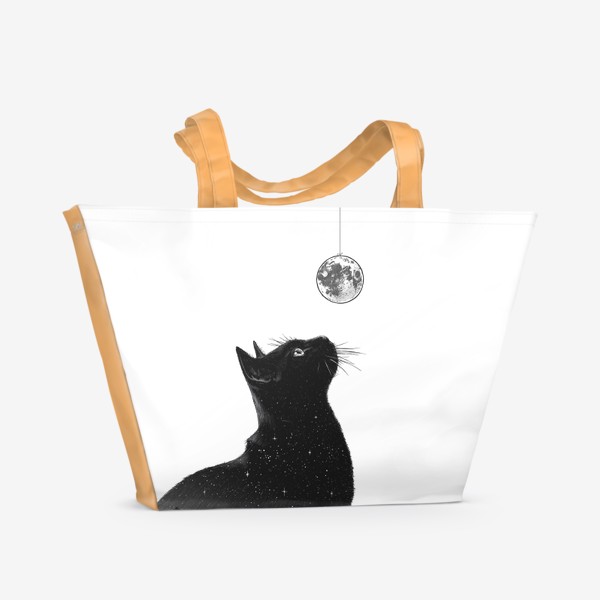 Пляжная сумка &laquo;Кот с луной&raquo;
